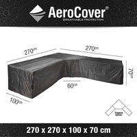 Aerocover Loungesethoes Hoekset Trapeze 270x270x100xh70   Antraciet