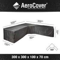 Aerocover Loungesethoes Hoekset Trapeze 300x300x100xh70   Antraciet