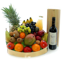 Compleet Fruit Cadeau Met Heerlijke Fles Franse Wijn