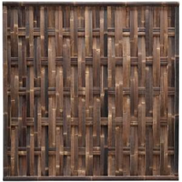 Bamboe Schutting Zwart Gevlochten 180 X 180 Cm – Verticaal