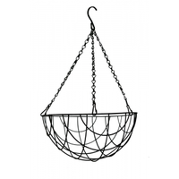 Hanging Basket Zwart Gecoat   Hanging Basket Ø 25 Cm