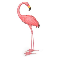 Flamingo In Metaal Tuinbeeld
