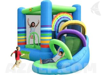 Happy Hop Rainbow Bouncy Castle With Slide