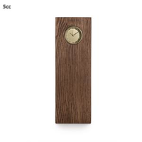 Leff Amsterdam Tube Wood Clock   Brass/brown Oak