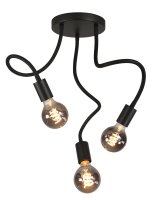Plafondlamp Flex Zwart Mat Zwart 50cm 3 Lichts