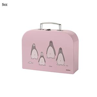 Rigtig 3 Dlg Kinderbestekset Met Roze Koffer Penguin