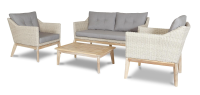 Larissa Lounge Set 4 Pcs (2x Chair 1x Bench 157cm 1x Table 90x60x34cm)