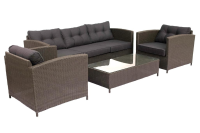 Palermo Lounge Set 4 Pcs (2x Chair 1x Bench 199x82x69 Cm 1x Lounge Table 118x58x31cm)
