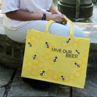 Juten Boodschappentas 'save Our Bees'