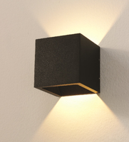 Artdelight Wandlamp Led Cube Zwart Ip54