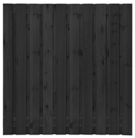 Grenen Plankenscherm | 21 Planks | 180 X 180 Cm | Zwart Gespoten