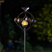 Windspinner Vlinder Met Lichtbol Solar