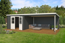 Outdoor Life Products Outdoor Life | Blokhut St. Louis | Carbon Grey | 681 X 292 Cm